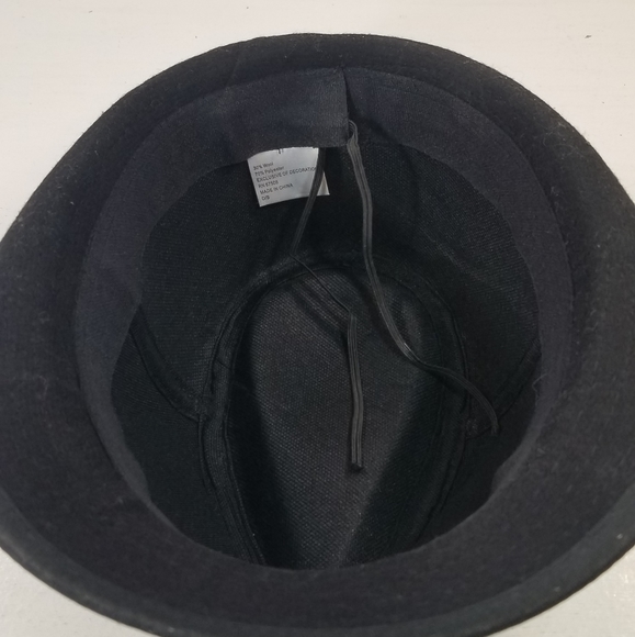 COPY - Mens Fedora Black & Gray Wool Blend Hat - Picture 7 of 9